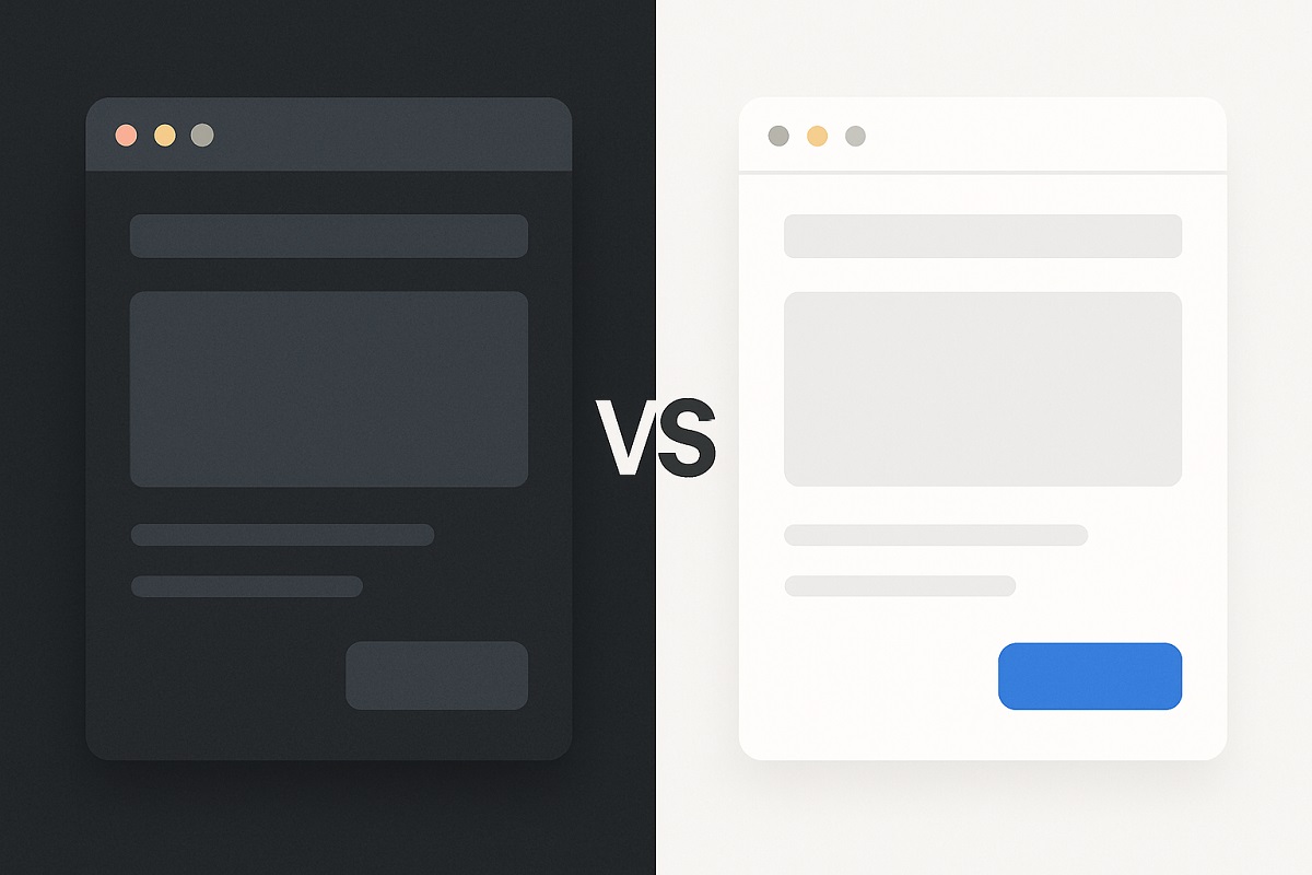 Dark Mode Website Designs vs Light Mode Website Designs